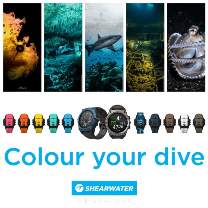 Bracelet Shearwater nouvelles couleurs pour montre ordinateur Teric Bracelet Shearwater nouvelles couleurs pour montre ordinateur Teric