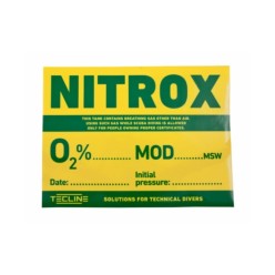 Auocollant Tecline pour bloc Nitrox