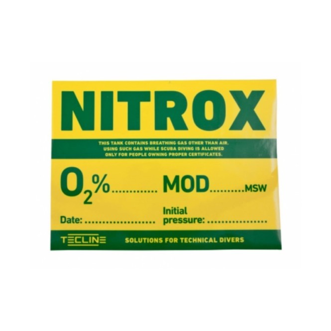 Auocollant Tecline pour bloc Nitrox