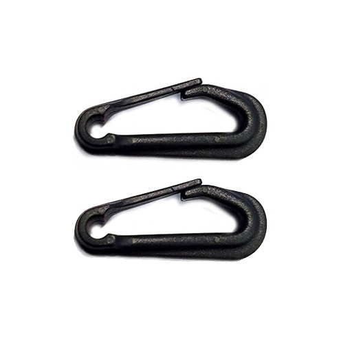 Lot de 2 Mousquetons Denty Spearfishing noirs plastiques 25mm