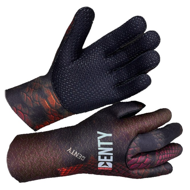 Gants Denty Spearfishing Anaconda Rouge 3mm