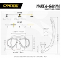 Combo Cressi masque Marea et tuba Gamma