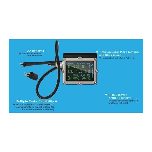 Ordinateur Shearwater Petrel 3 (Monitor AK 4 PIN)