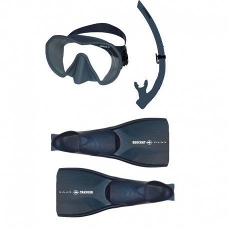 Kit de plongée palmes + masque mono-verre + tuba Beuchat Atoll - Spy - Kits  snorkeling - Snorkeling - Plongée