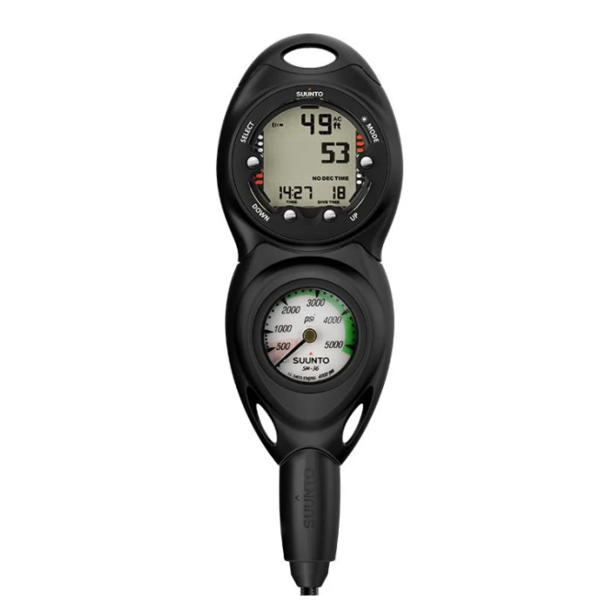Console Suunto Avec Manomètre De 4000 Psi SM-36) Et Ordinateur De Plongée Zoop Novo Black