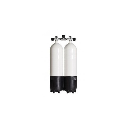 Bloc Bi 2x10L 300 bars manifold avec isolateur et culot