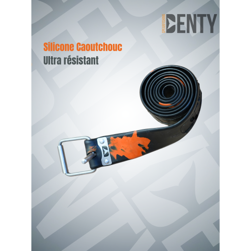 Ceinture marseillaise Denty Spearfishing Silicone Noire et Orange