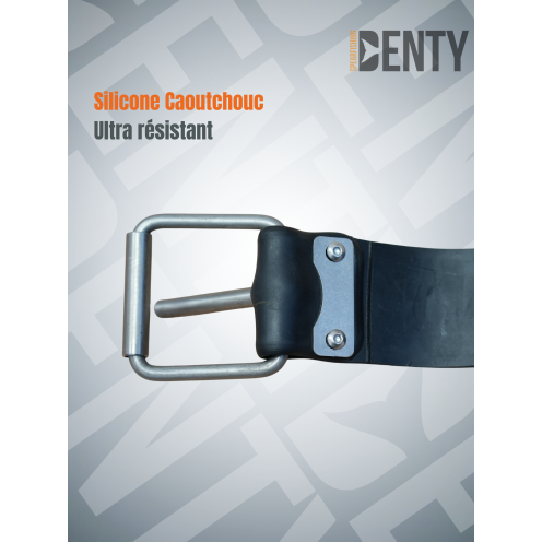 Ceinture marseillaise Denty Spearfishing Silicone Noire et Orange