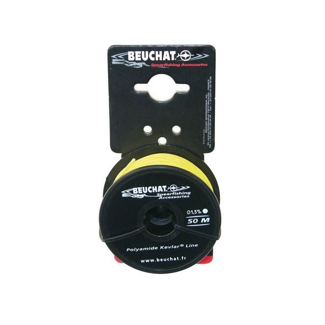 Bobine 50 ou 100 M Fil Nylon Kevlar 1,5mm Jaune Beuchat Bobine 50 ou 100 M Fil Nylon Kevlar 1,5mm Jaune Beuchat