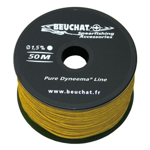 Bobine 50 M fil tressé Dyneema 1.5mm jaune Beuchat 300 kg Beuchat