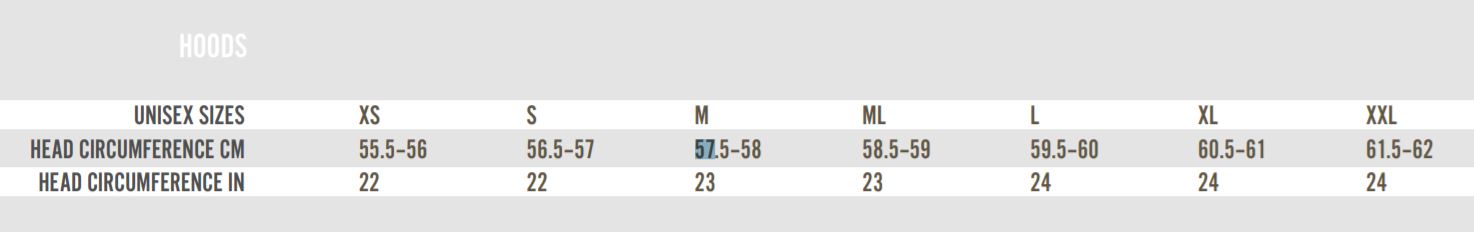 Cagoule Waterproof H1 5/7 Mm -Planet-plongée Soldes Magasin charte%20taille%20cagoule%20waterproof